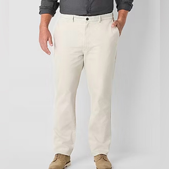 St. John's Bay Stretch Chino Mens Slim Fit Flat Front Pant NWOT size 44 x 34 - Picture 1 of 6
